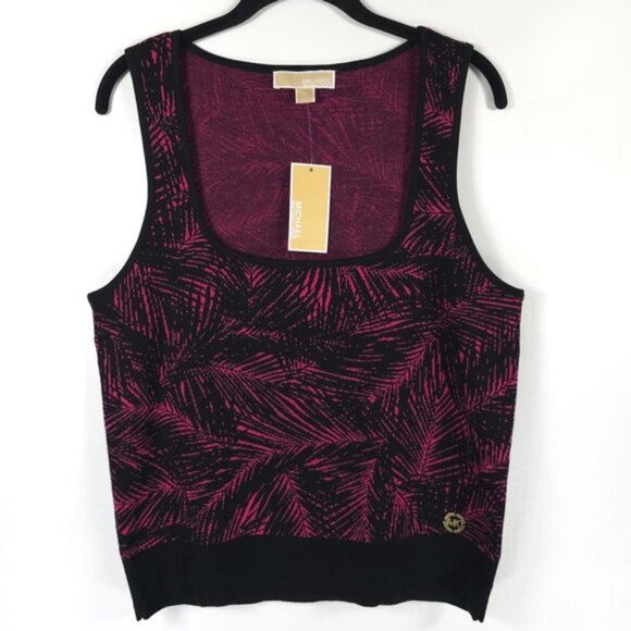 NWT MICHAEL KORS Women‎ Two Pieces Set Top/Skirt Knit Electric Pink/Black - Picture 3 of 12